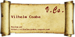 Vilhelm Csaba névjegykártya